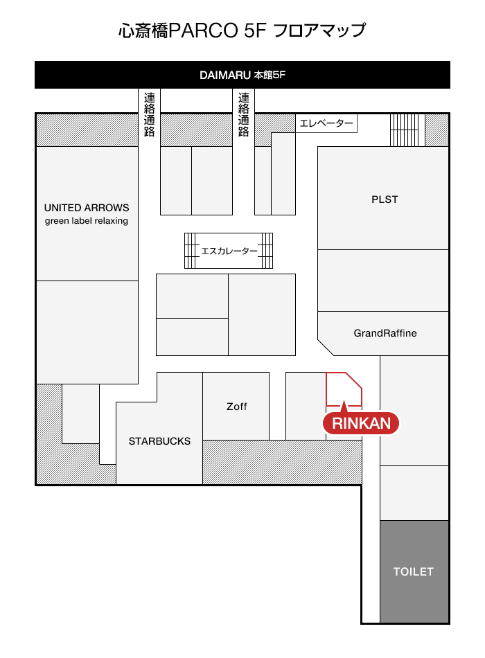 心斎橋PARCO5階フロアマップ