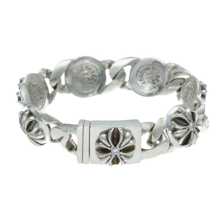 クロムハーツ Chrome Hearts CROSS LINK/クロスリンク ダイヤ/シルバーブレスレット