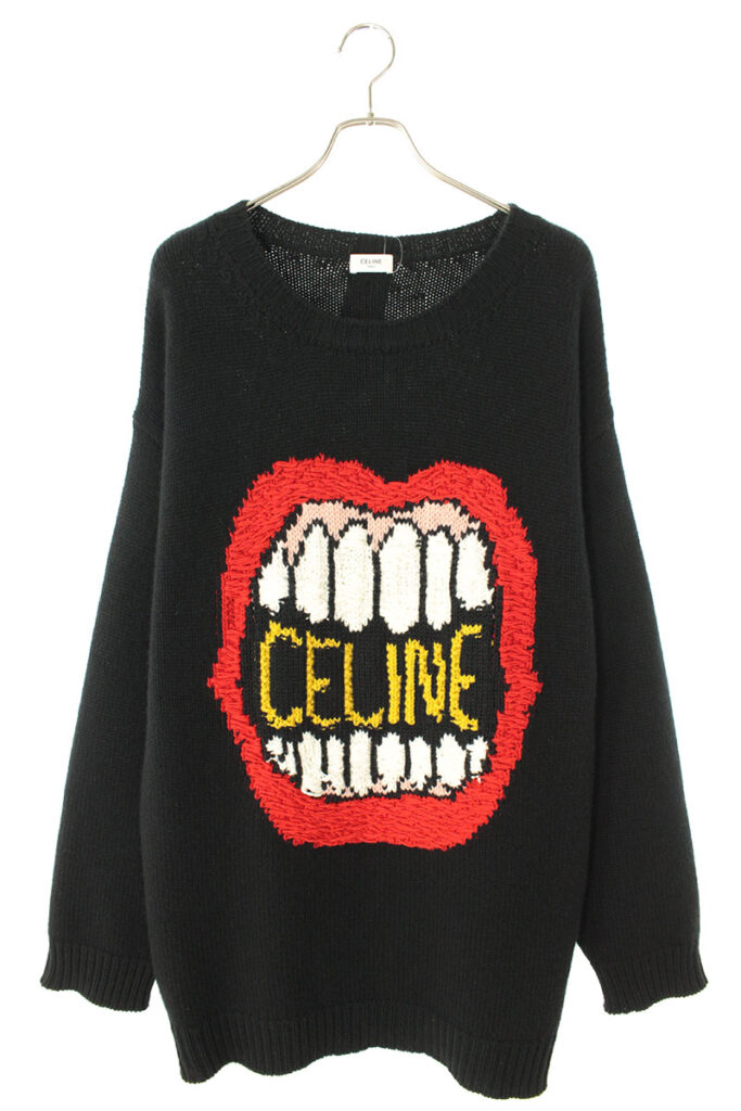 セリーヌバイエディスリマン CELINE by Hedi Slimane 2A04L714M マウスロゴ刺繍ルーズクルーネックセーターニット