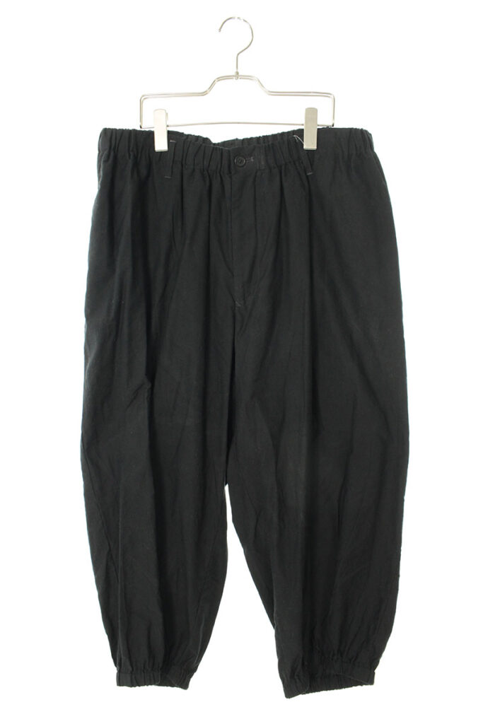 ヨウジヤマモト Yohji Yamamoto HN-P32-013 Cotton twill gather pants コットンツイルギャザーロングパンツ