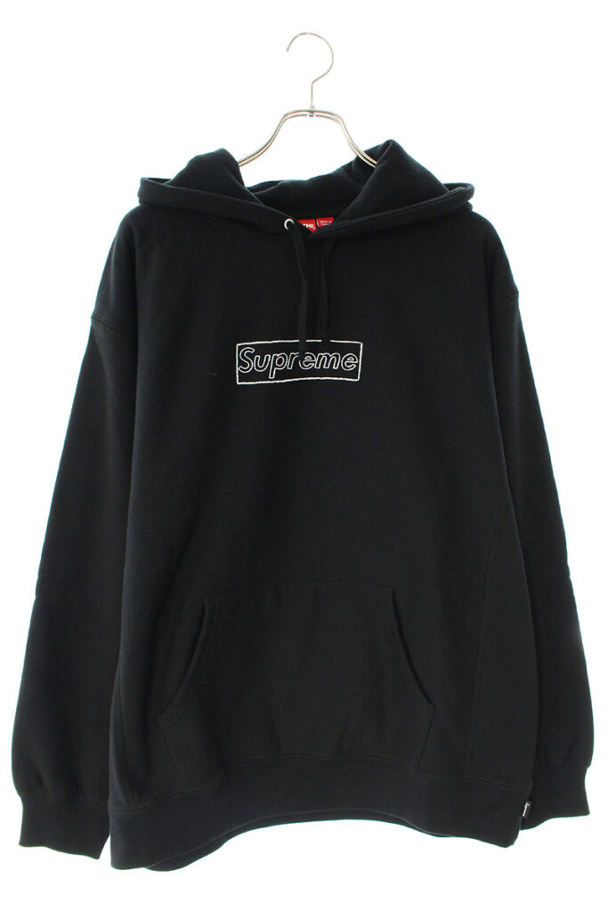 シュプリーム Supreme × カウズ KAWS Chalk Logo Hooded Sweatshirt チョークボックスロゴプルオーバーパーカー