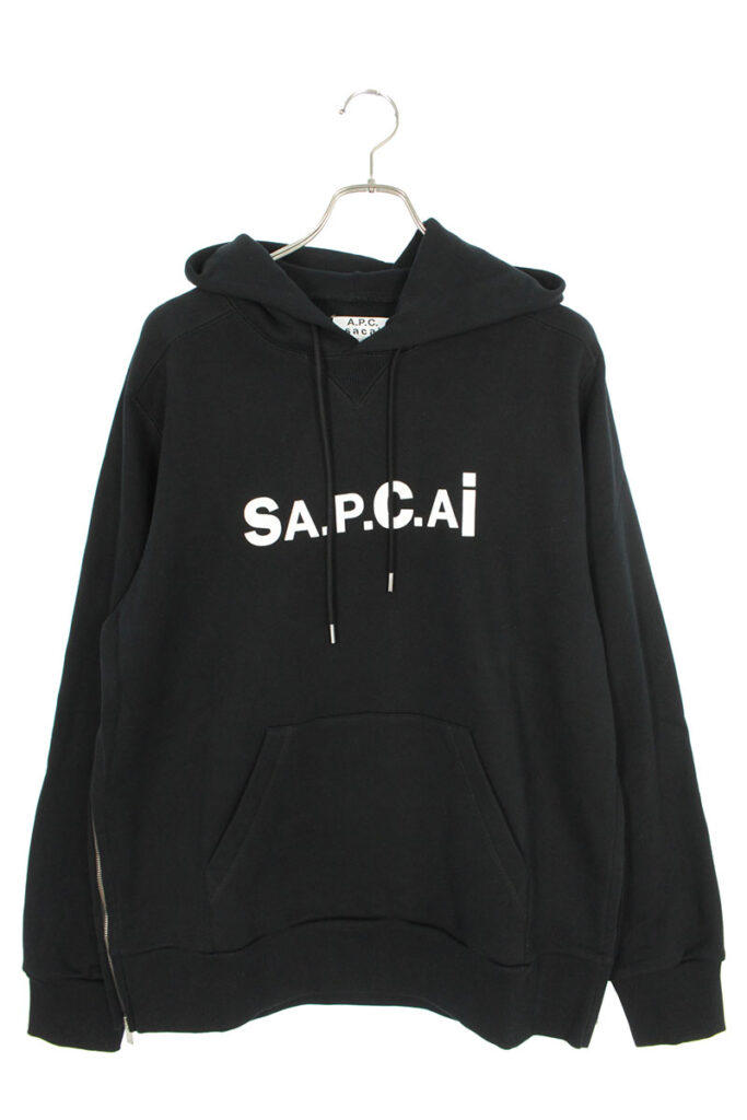 サカイ sacai × アーペーセー A.P.C. Taiyo Hoodie M27655 フロントロゴサイドジップパーカー 21ss