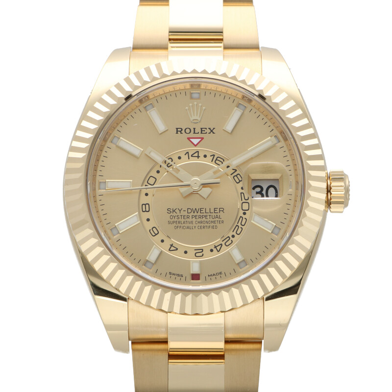 ロレックス ROLEX 326938 スカイドゥエラー SKY-DWELLER YGシャンパン文字盤腕時計