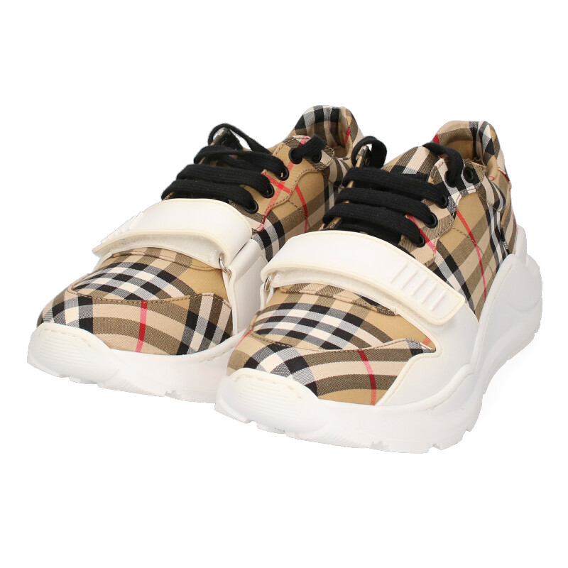 バーバリー Burberry Runway Extensions Regis Sneakers チェック切替ローカットスニーカー