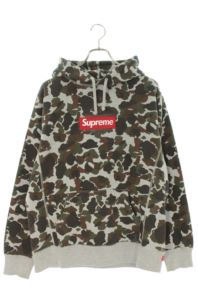 シュプリーム Supreme Box Logo Pullover ボックスロゴカモフラ柄プルオーバーパーカー