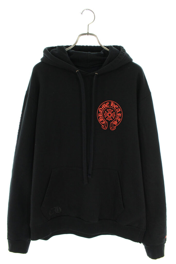 クロムハーツ Chrome Hearts WWW.CHROMEHEARTS.COM HOODIE オンライン限定ホースシューバックプリントプルオーバーパーカー