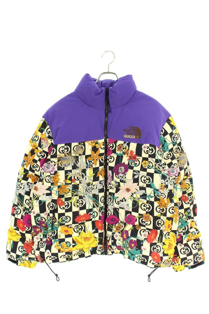 グッチ GUCCI × ザ・ノース・フェイス THE NORTH FACE 663757 XAADO インターロッキングGフローラル総柄プリントダウンジャケット