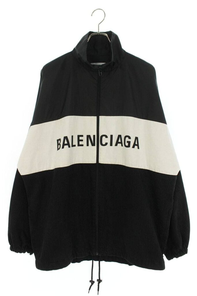 バレンシアガ BALENCIAGA 529213 TBQ03 ロゴプリントデニム切り替えポプリンシャツブルゾン