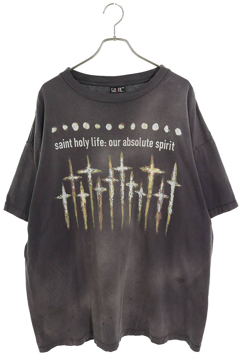GODプリントヴィンテージ加工Tシャツ SM-A23-0000-C09