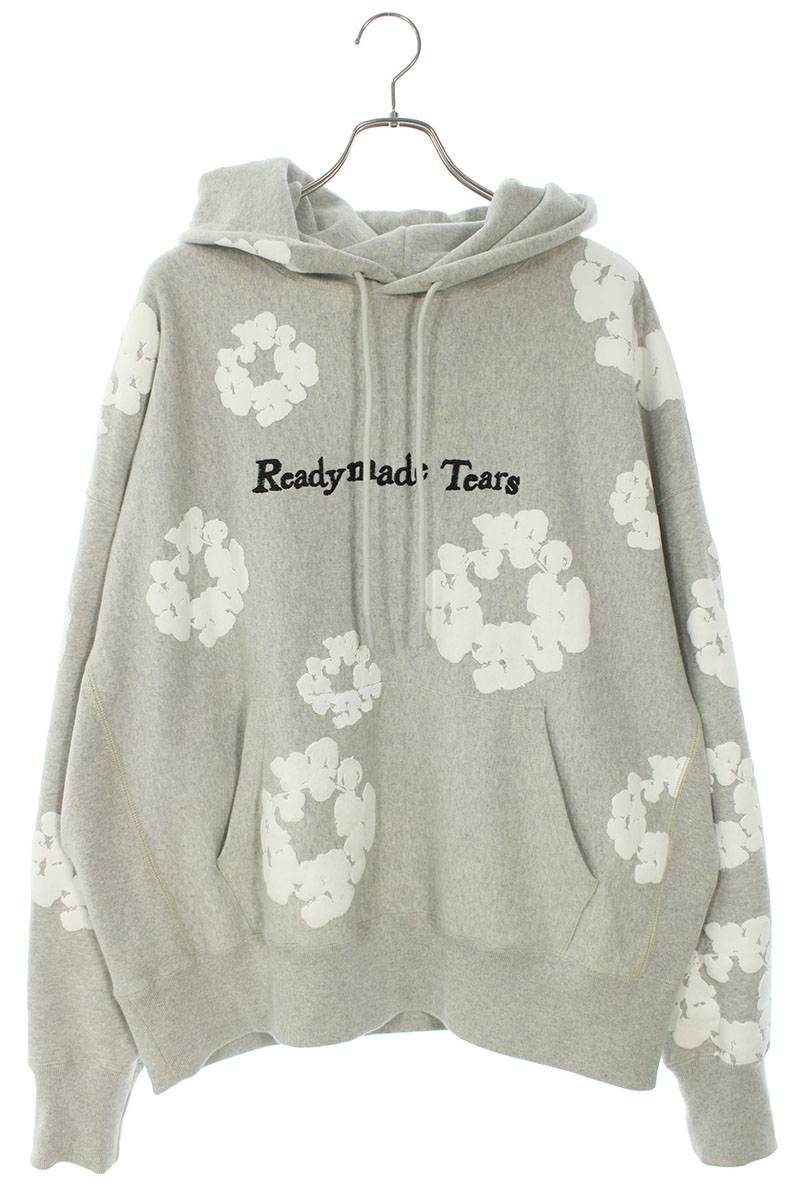 ×READYMADE COTTON WREATH HOODIE フラワー プリント プルオーバー パーカー