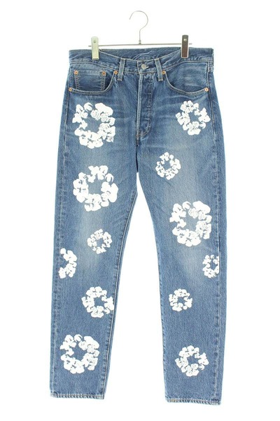 Cotton Wreath Jean フラワー モチーフ デニムパンツ