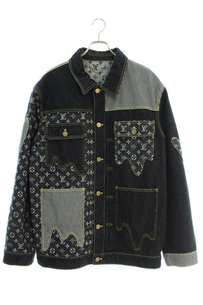 ルイヴィトン LOUIS VUITTON × ニゴ NIGO RM221M UZD HMA20E 1A9K66 モノグラムクレイジーデニムワークウエアデニムジャケット