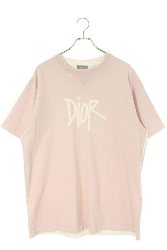 ディオール DIOR × ショーンステューシー Shawan Stussy 033J625E0554 DIOR AND SHAWNロゴプリントTシャツ