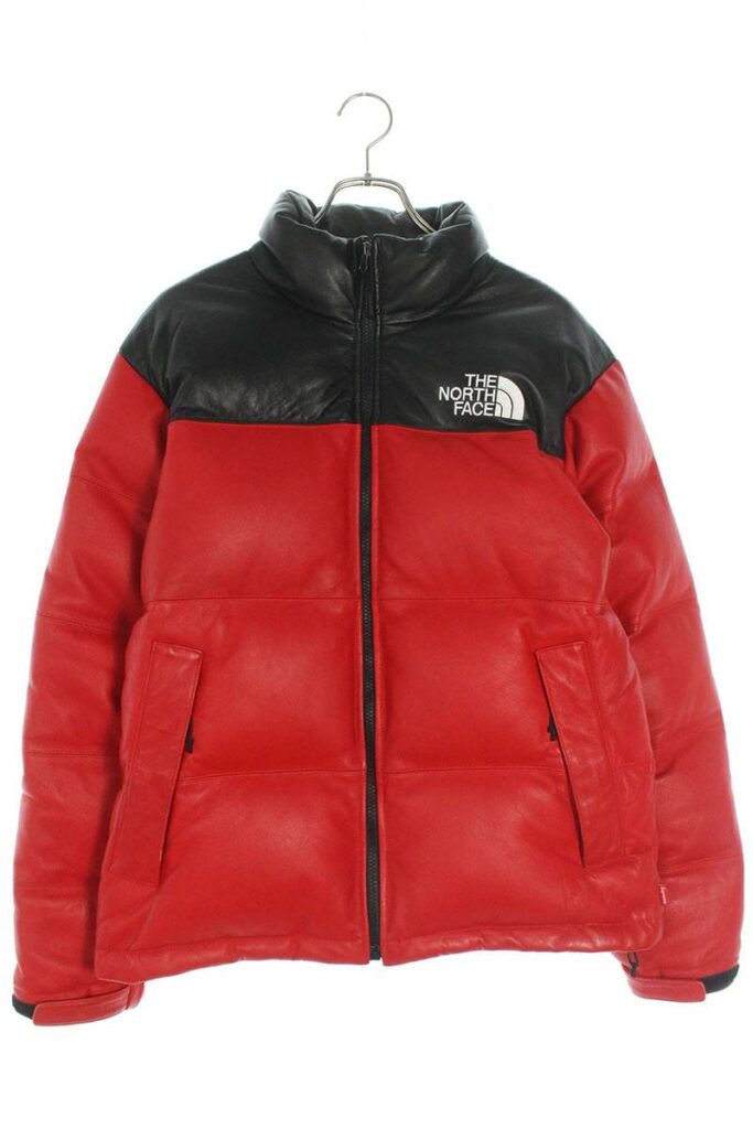 シュプリーム Supreme × ノースフェイス North Face Leather Nuptse Jacket オールレザーヌプシダウンダウンジャケット