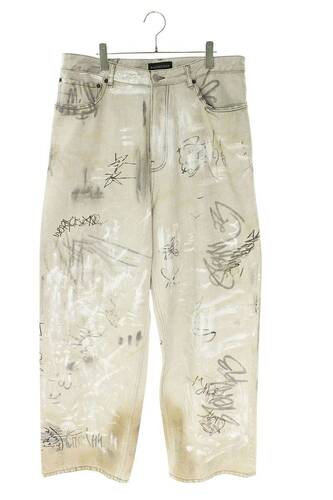 バレンシアガ BALENCIAGA グラフィティプリントバギーデニムパンツ 745223 TBP47