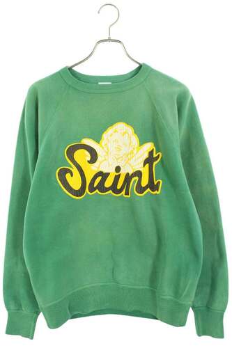 セントマイケル SAINT Mxxxxxx ヴィンテージ加工エンジェルプリントスウェット SM-A22-0000-021