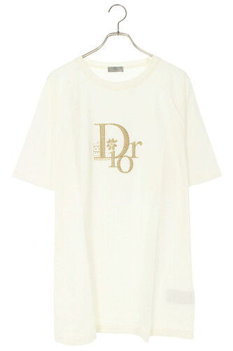 ディオール DIOR スラブコットンジャージーロゴ刺繍Tシャツ 313J647A0817