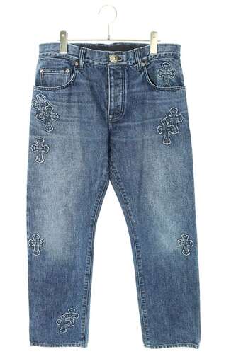 デニムクロスパッチストレートデニムパンツ JEAN STRTLG FBRC