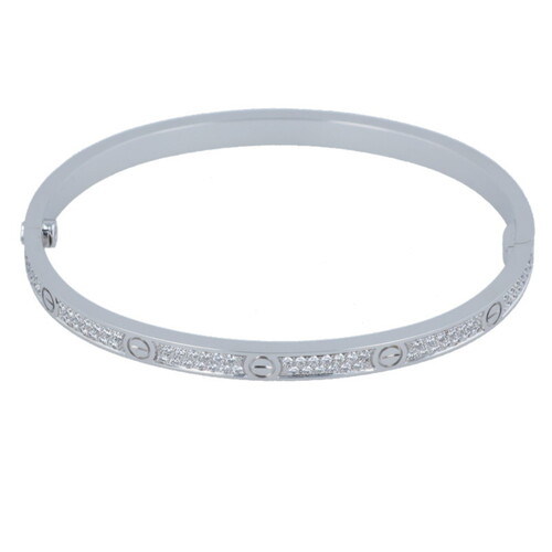 ラブブレスSM K18WGパヴェダイヤモンドブレスレット LOVE BRACELET PAVE DIAMONDS SM