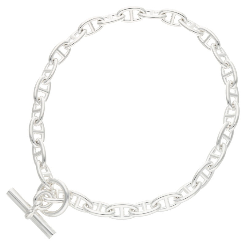エルメス Chaine d'Ancre LARGE シェーヌダンクルシルバーチョーカーネックレス