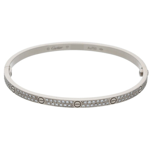 カルティエ Cartier K18WGアフターダイヤラブブレスレット LOVE BRACELET SM