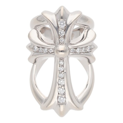 インフィニティCHクロス PAVEダイヤホワイトゴールドリング  INFINITY CRS P/DIA W/CNTR CTN/18K