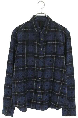 クロムハーツ CHROME HEARTS クロスパッチ付クロス総柄チェック長袖シャツ LOOSEENDS LS CHECK