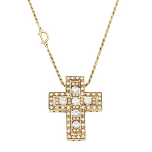 K18YGダイヤモンドクロスネックレス ベルエポック M 20079808