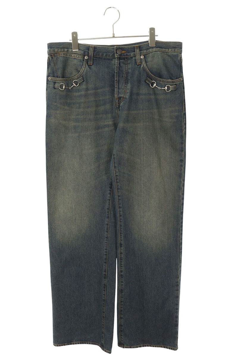 グッチ 860844 XDDF0 ホースビットディテールデニムパンツ