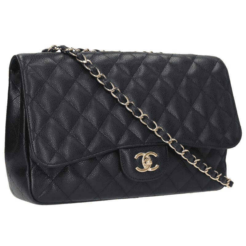 キャビアスキンダブルフラップ