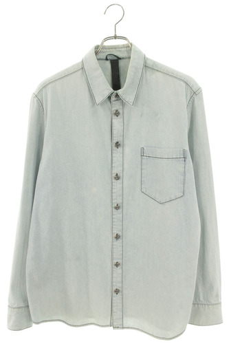 クロムハーツ CHROME HEARTS 袖クロスパッチクロスボールボタンデニム長袖シャツ LOOSEENDS LSルーズエンド