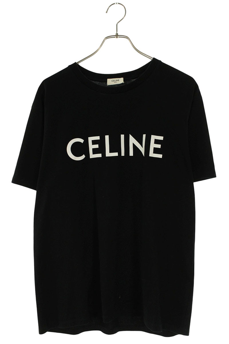 セリーヌ ルーズフィットロゴプリントTシャツ