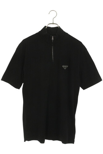 プラダ PRADA トライアングルロゴプレートモックタートルネックジップTシャツ UJN917 S000 1YR4