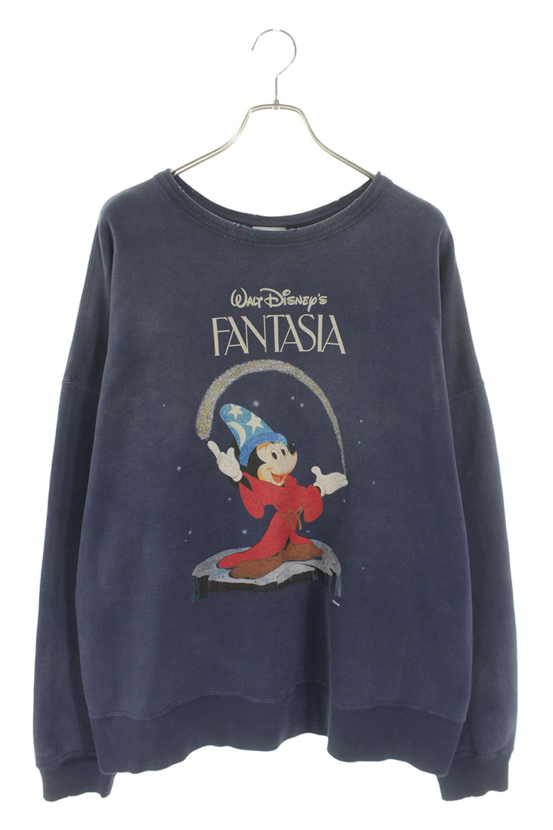 セントマイケル ファンタジアプリントヴィンテージ加工クルーネックスウェット
